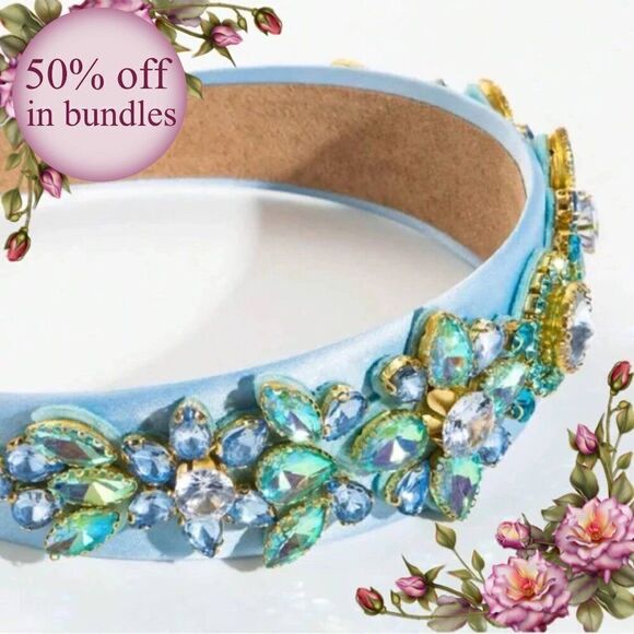 Accessories - Baroque Style Glass Rhinestone Decorated Headband, Luxurious Hair Accessories